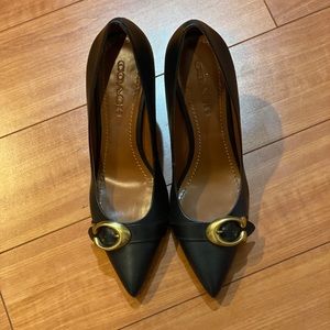 Coach heels with gold logo  size 9.5